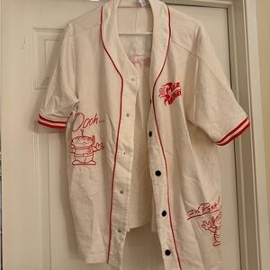 Disney pizza planet baseball tee - button up